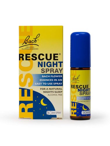 Bach Rescue Night Spray for sleep support, a popular flower essence-based natural sleep remedy that promotes calm and relaxation.